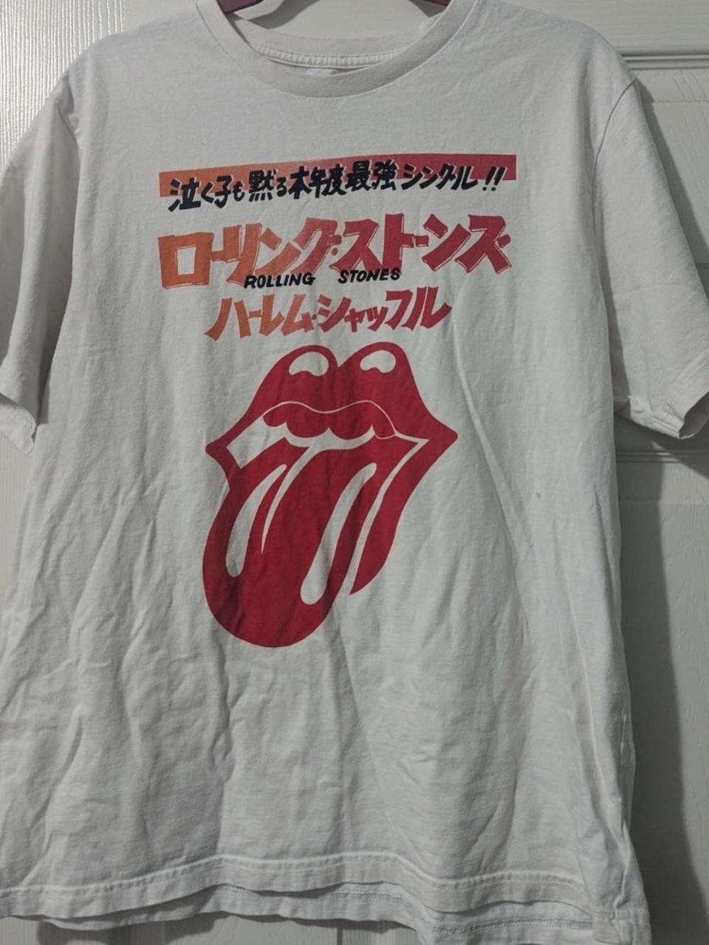 the Rolling Stones White Tee with Red Tongue Logo